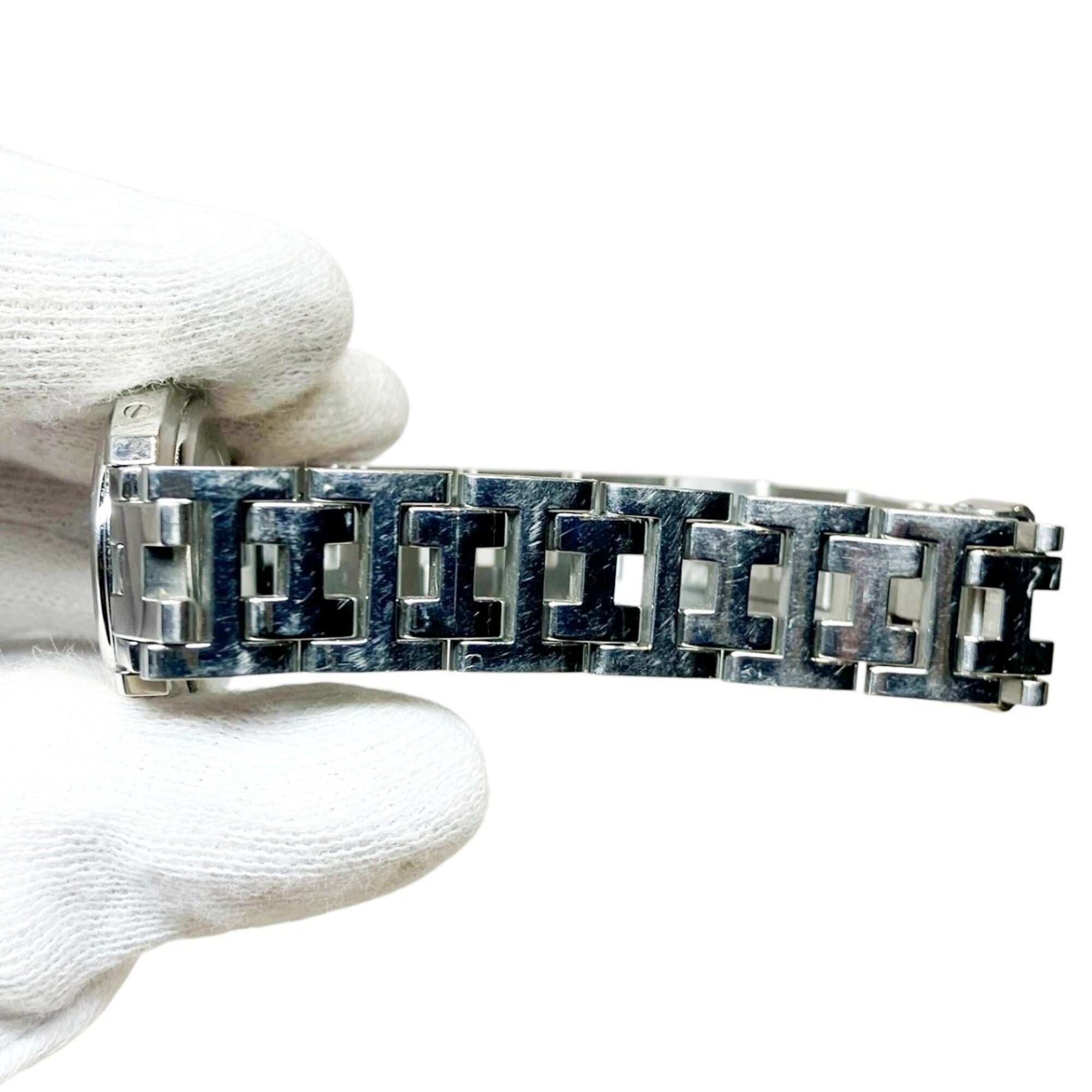 Hermes Clipper Nacre watch, total weight 42.8g, stainless steel, quartz movement, pink mother-of-pearl dial, CL4.230 — Good