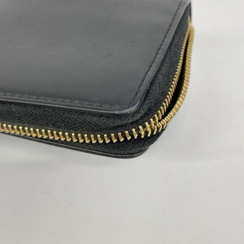 Gucci Bamboo Long Wallet 453158 Leather Black Women's