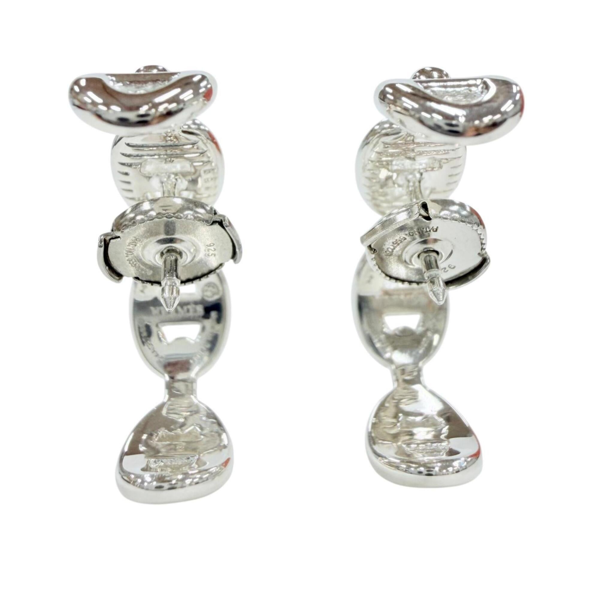 HERMES Chaine d'Ancre Enchainée 925 Sterling Silver Earrings, Made in France, 2024 Model, Weight 9.0g, Women's, with Case — Like New