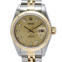 ROLEX Datejust 10P Diamond 79173G Women's Watch SSx18K Yellow Gold 40464 — Good