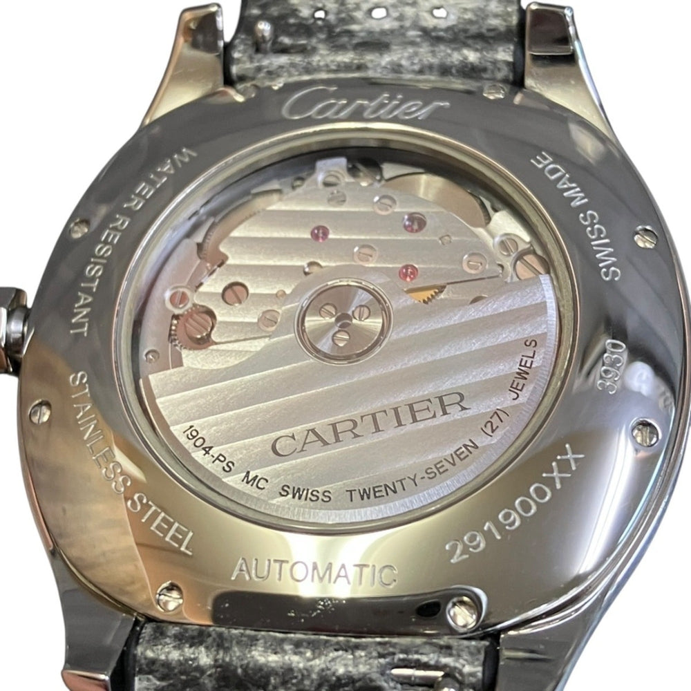 Cartier Drive de LM wristwatch, total weight 74.8g, stainless steel, rubber strap, automatic movement, silver dial, WSNM0004 — Good