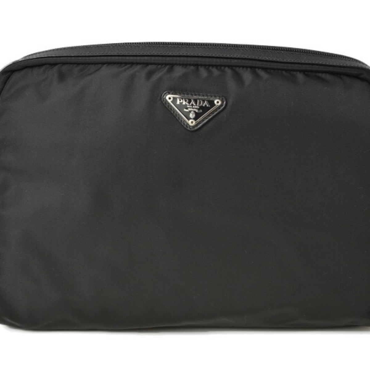 PRADA Pouch Travel Clutch VELA Nylon Black — Like New