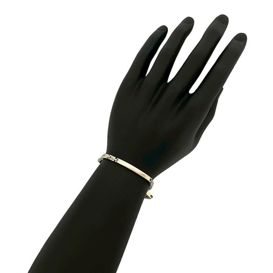 GUCCI Belt Motif Bracelet Logo Silver 925 Plated Bangle 56951