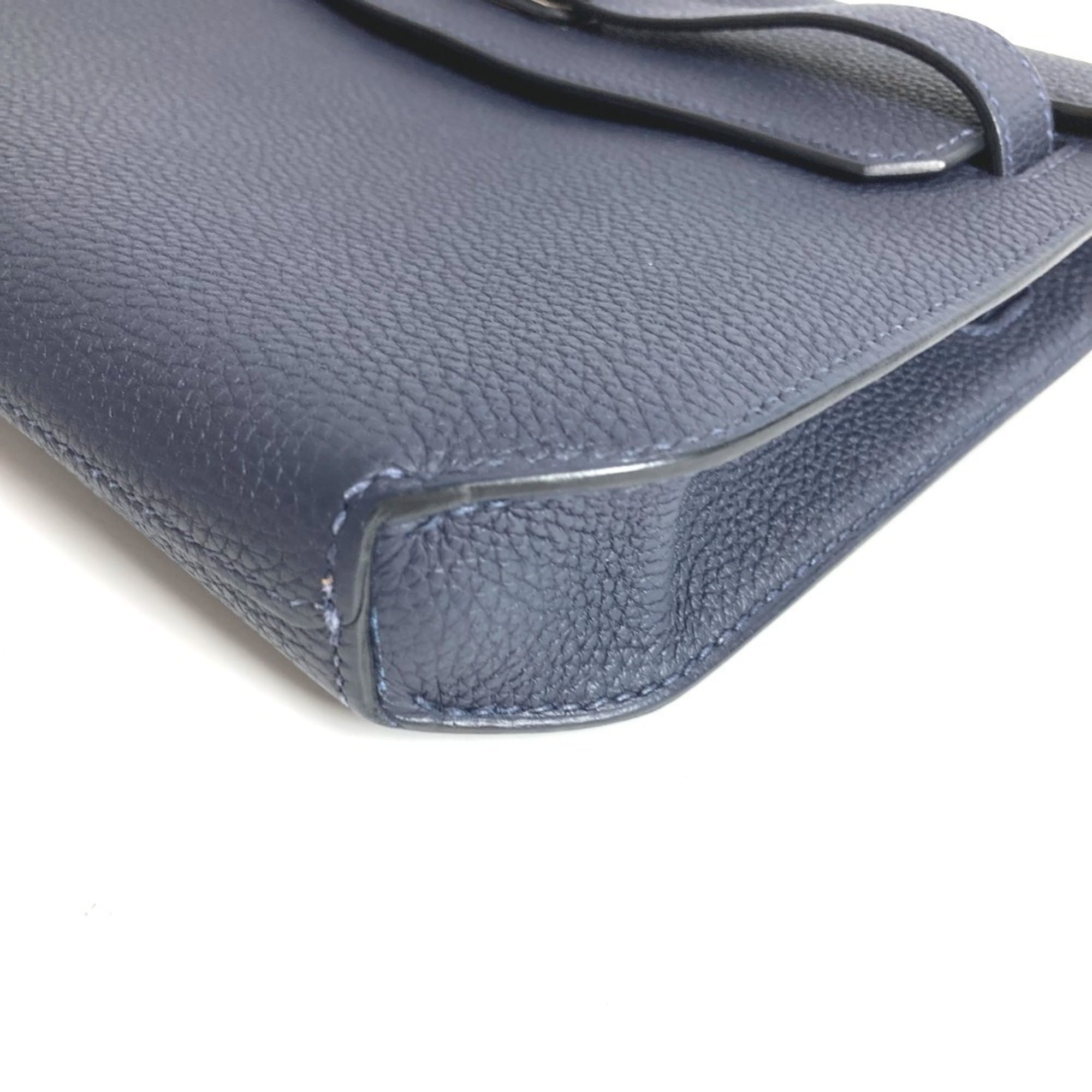 HERMES Kelly Depeche 25 Second Bag, Pouch, Flap Clutch Togo, Men's and Women's, Navy