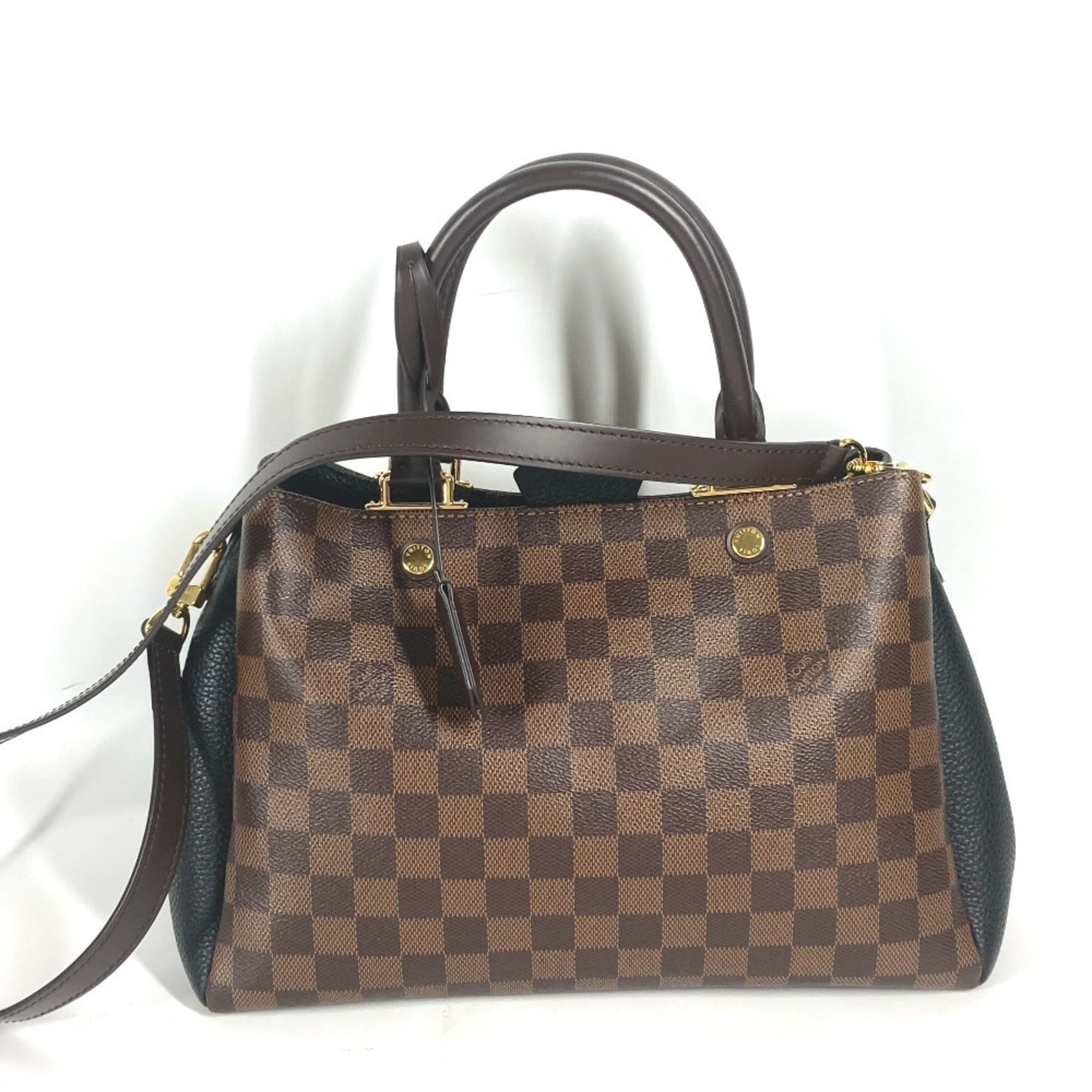 LOUIS VUITTON N41673 Damier Brittany Handbag Shoulder Bag Tote Canvas Women's Ebene Brown L-240829-8 — Like New
