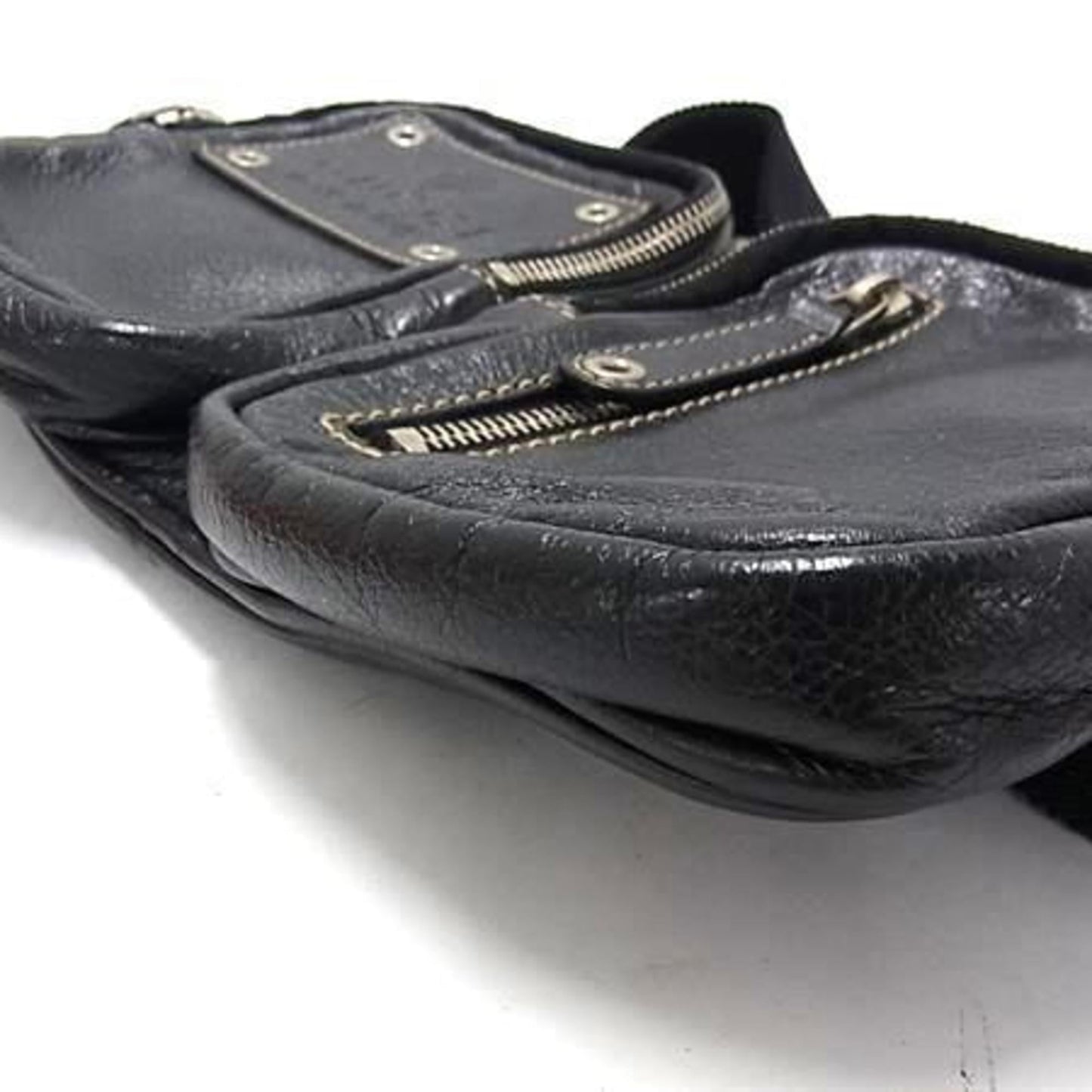 GUCCI Gucci Body Bag 201846 Black Leather Men's Women's