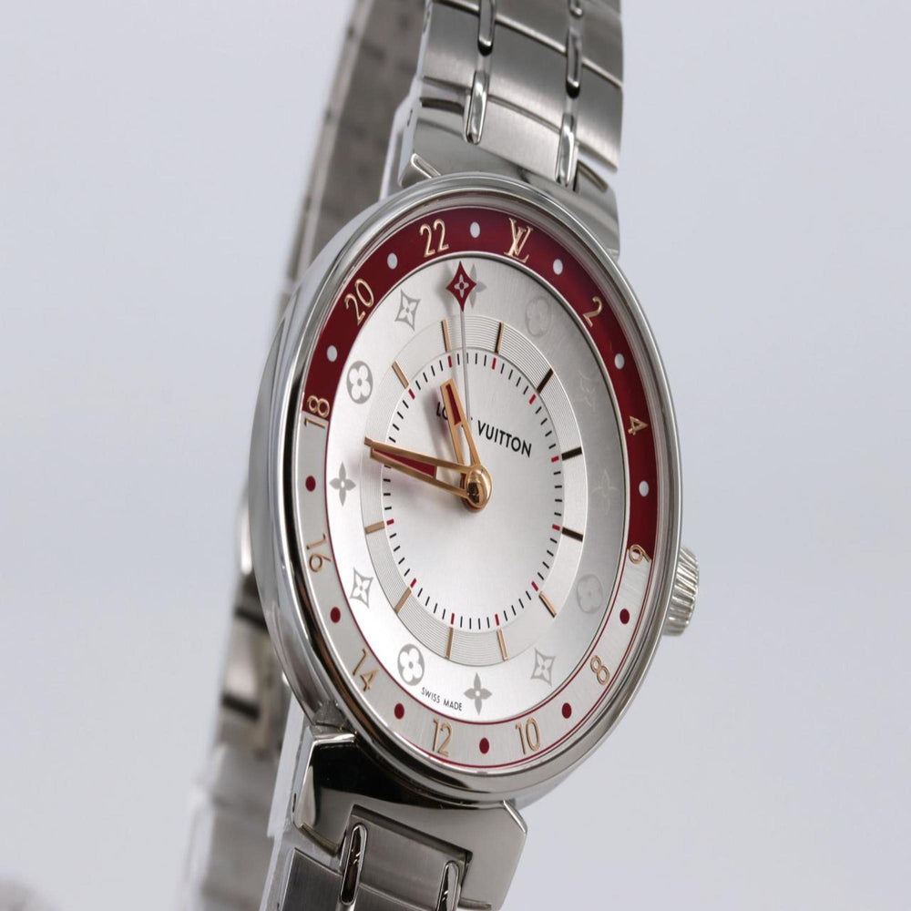 Louis Vuitton Tambour Moon Dual Time QA106 Stainless Steel Quartz Watch — Very Good