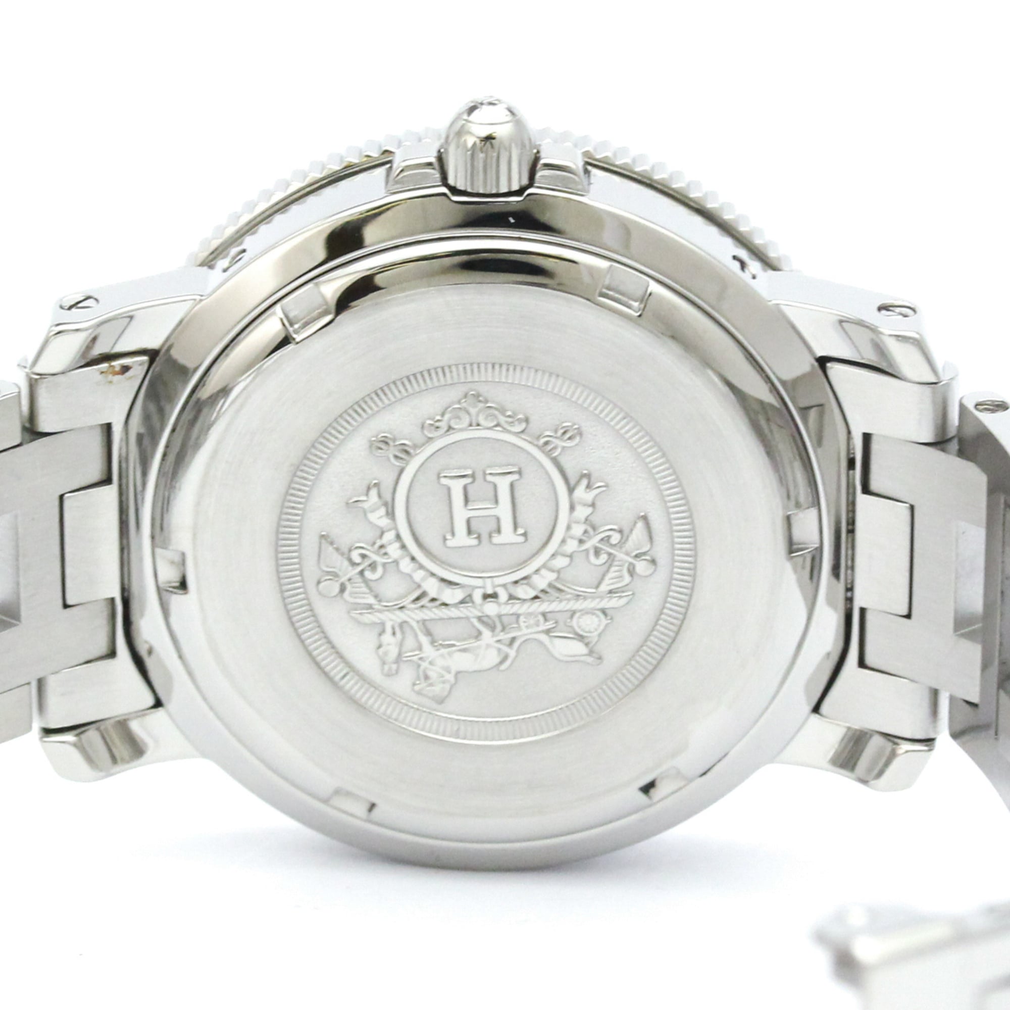 HERMES Clipper Diver Steel Quartz Mens Watch CL7.710 Polished — Very Good