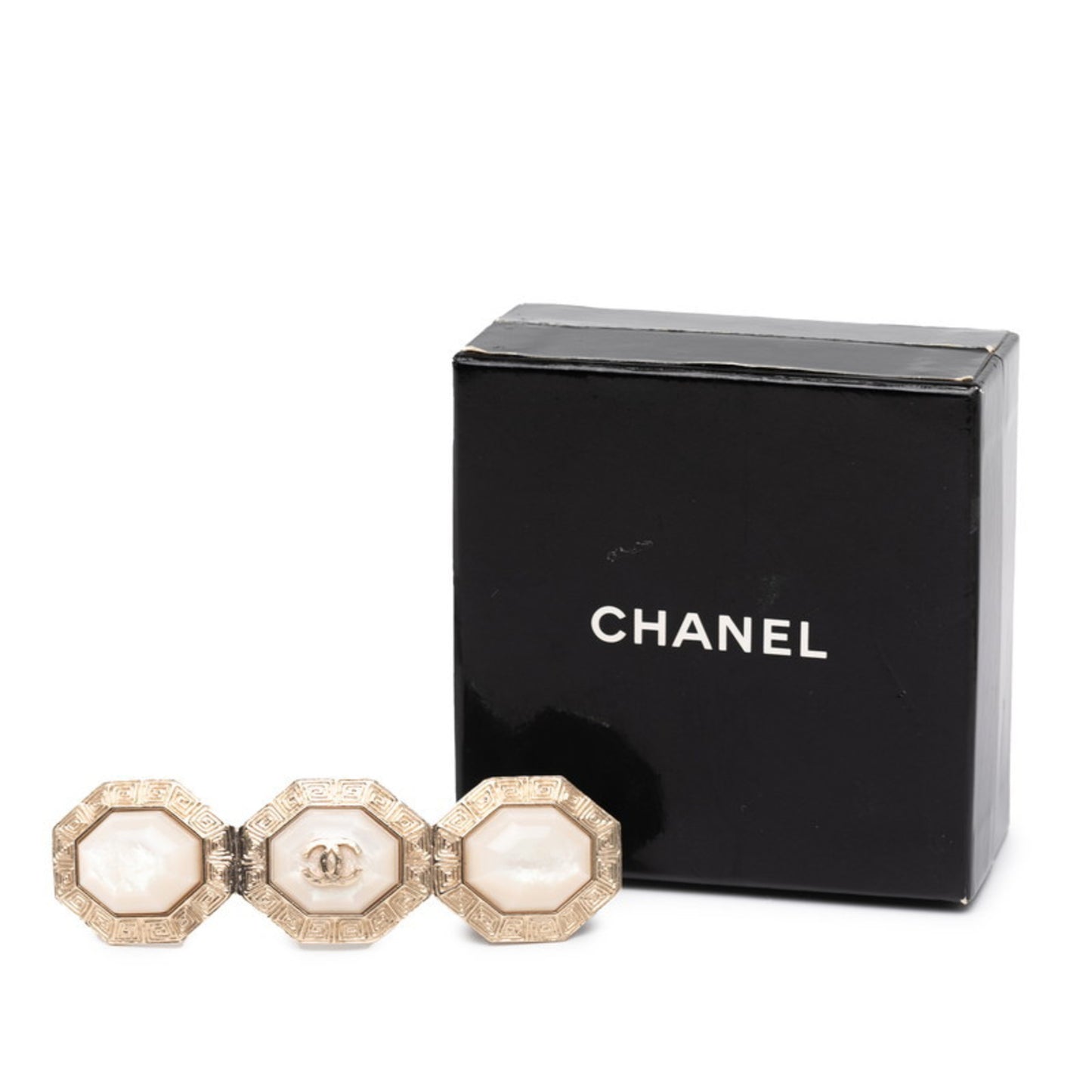 Chanel Coco Mark Brooch, Gold Plated with Faux Pearls, Women's, CHANEL