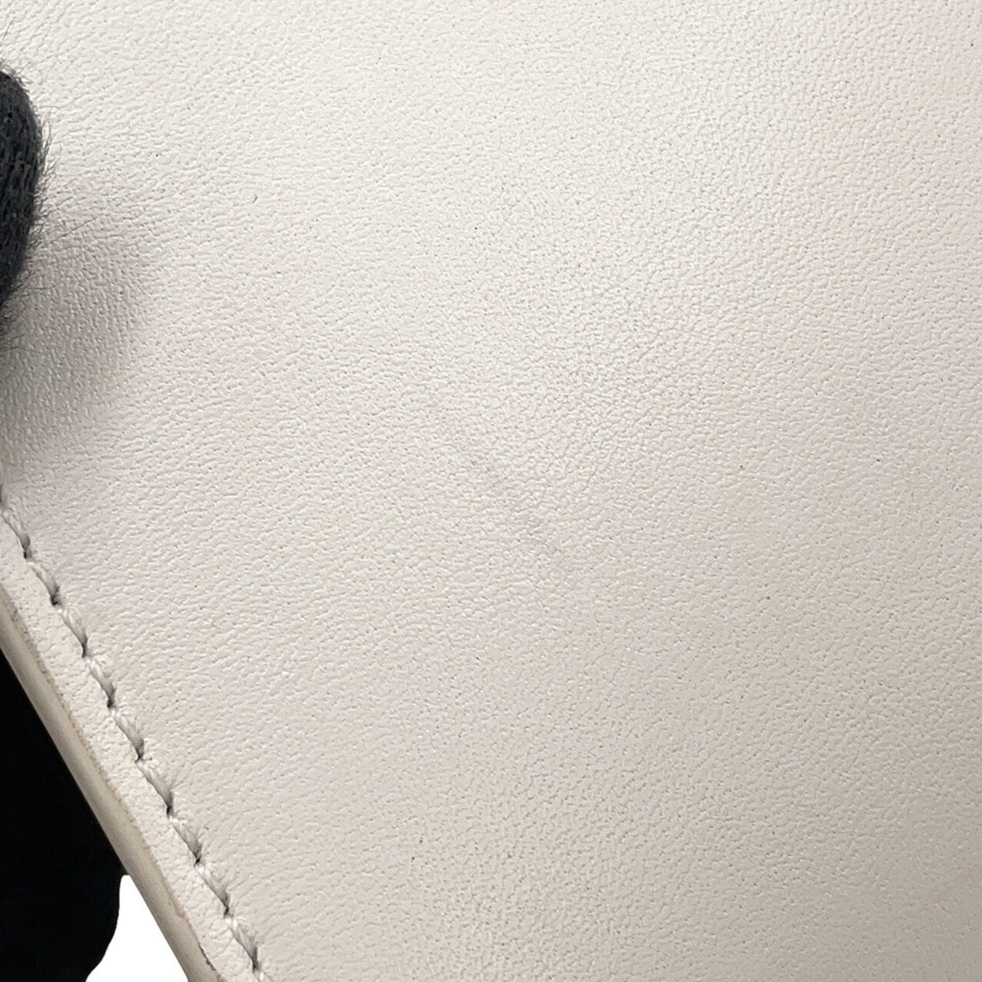 Celine Cuir Triomphe Leather Shoulder Bag 198153 CELINE White