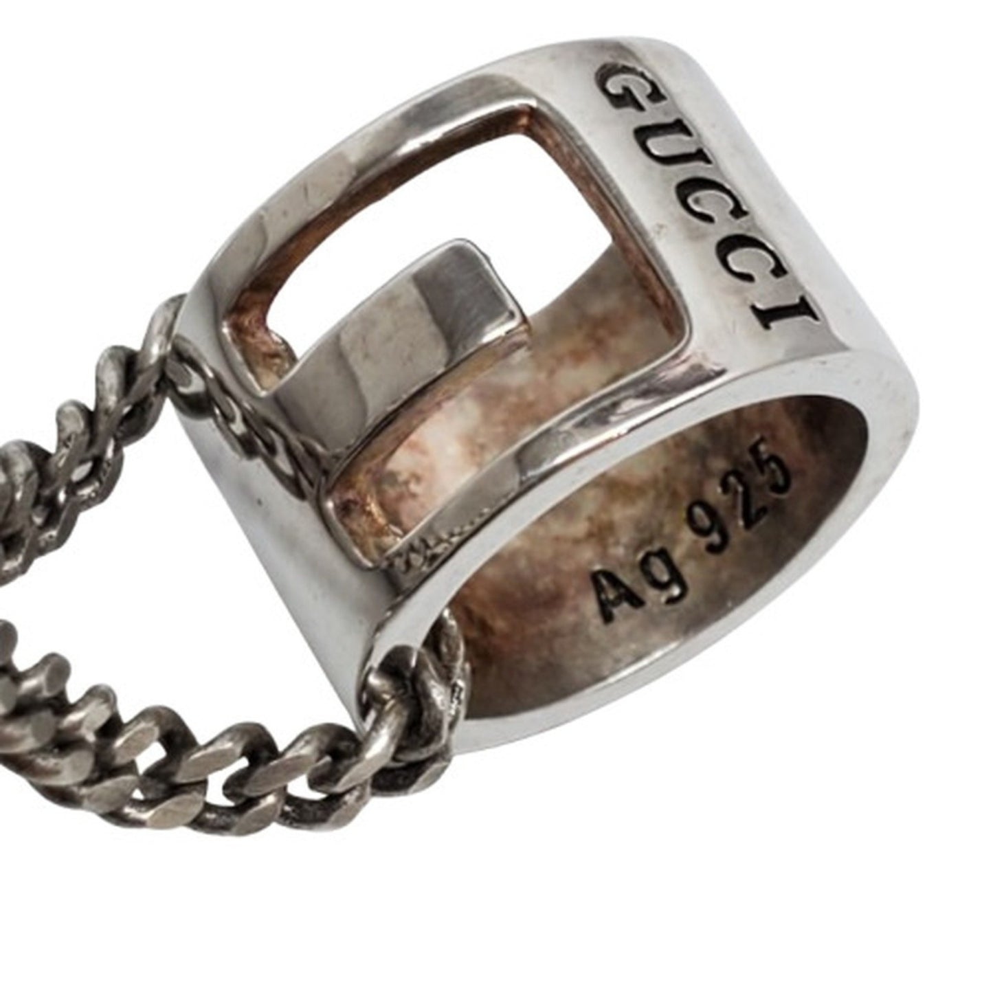 GUCCI Cutout G Necklace Sv925 Silver Men's Women's Kaizuka Store IT4QCLVJUZET RK2005D