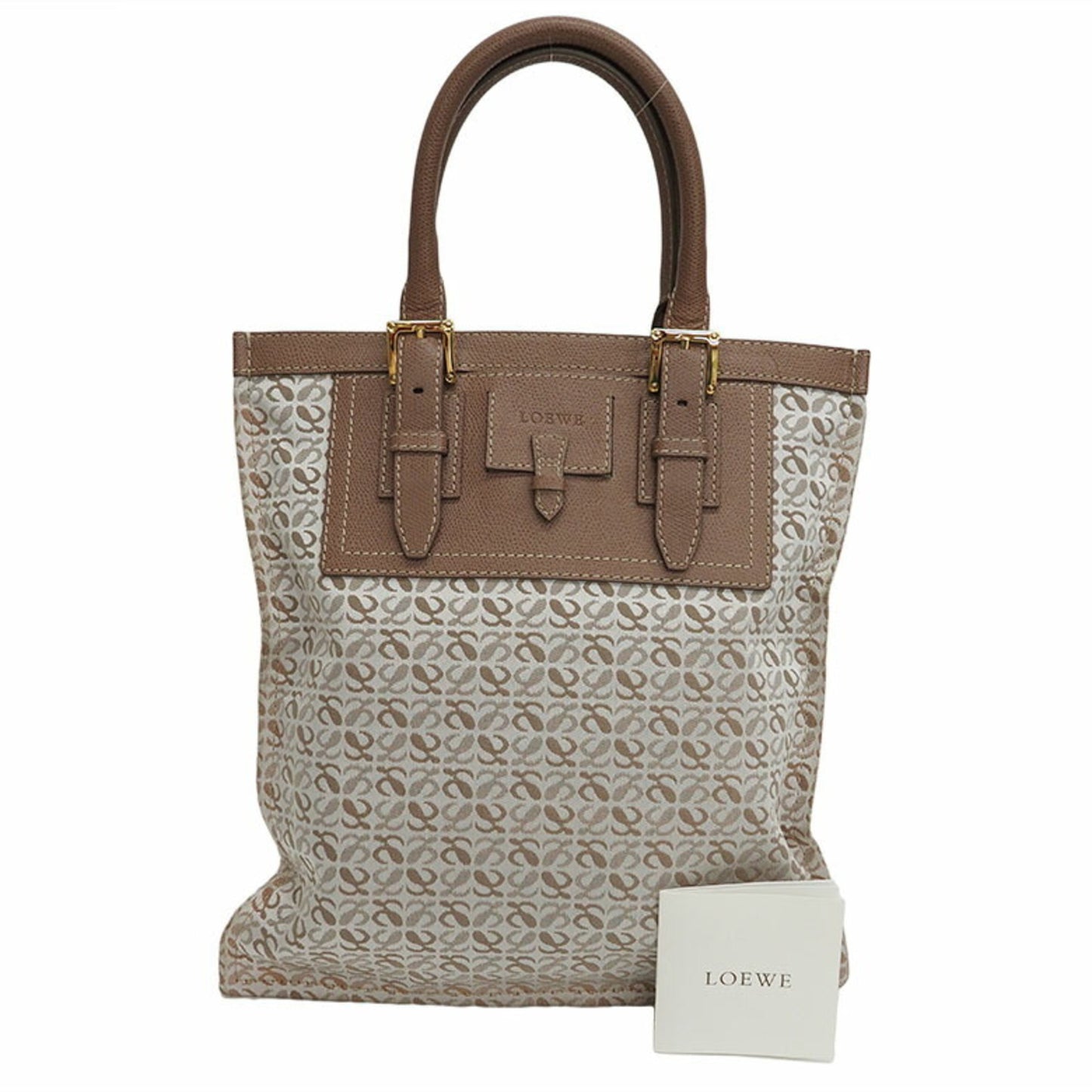 LOEWE Repeat Anagram Canvas Tote Bag Beige Sub Ladies