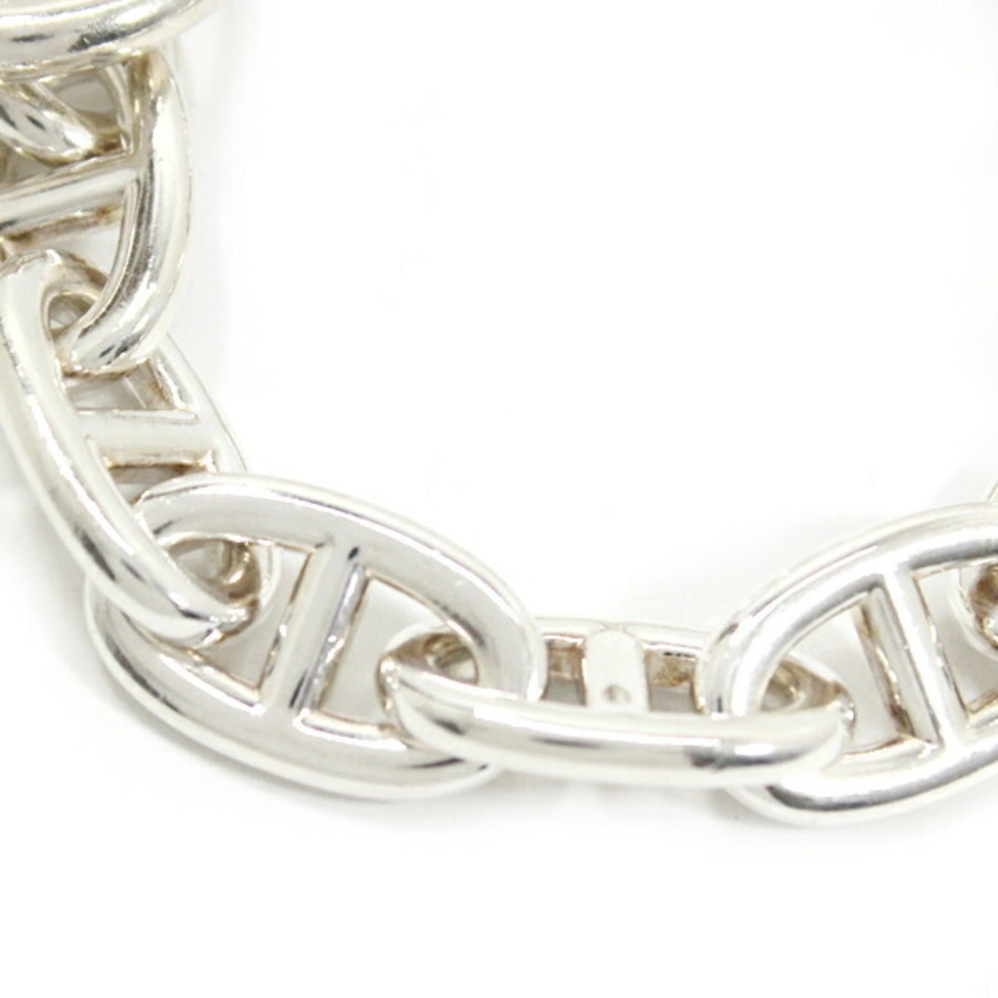 Hermès Chaine d'Ancre TGM Chain Bracelet, 12 Links, Silver 925, SV925, HERMES Silver, Men's/Women's, T5795