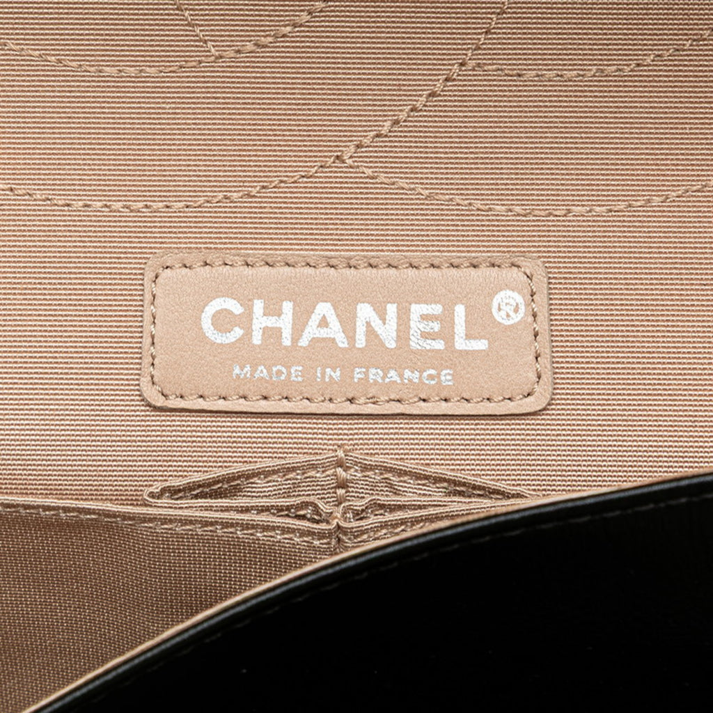 CHANEL 2.55 Unlimited Double Flap Chain Shoulder Bag Handbag Black Leather Women's