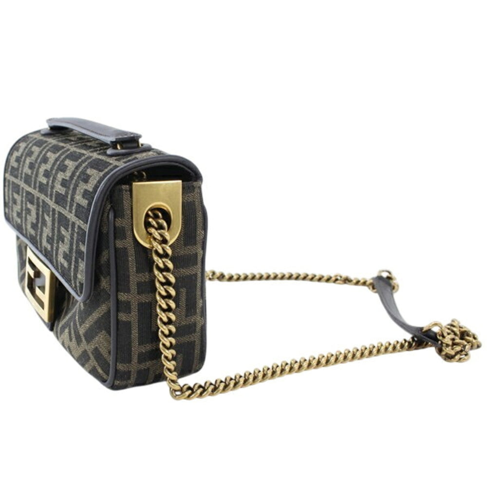 FENDI Zucca Baguette Chain Medium Shoulder Bag, Nylon Jacquard x Leather, Women's, 8BR793 AKBZ F1EM3 KM3158 — New - Store Return