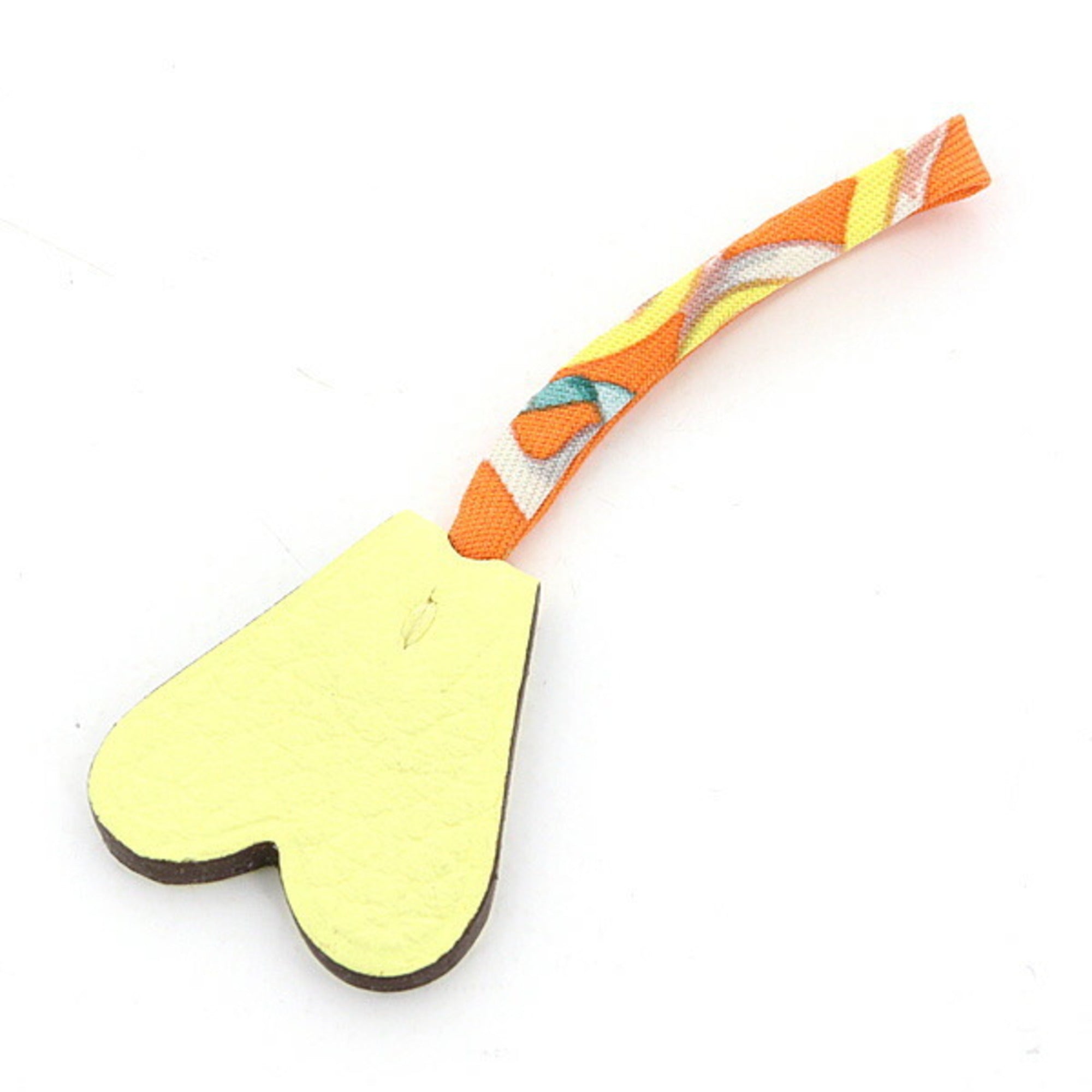 Hermes Petit h Small Heart Yellow/Orange Bag Charm — Like New