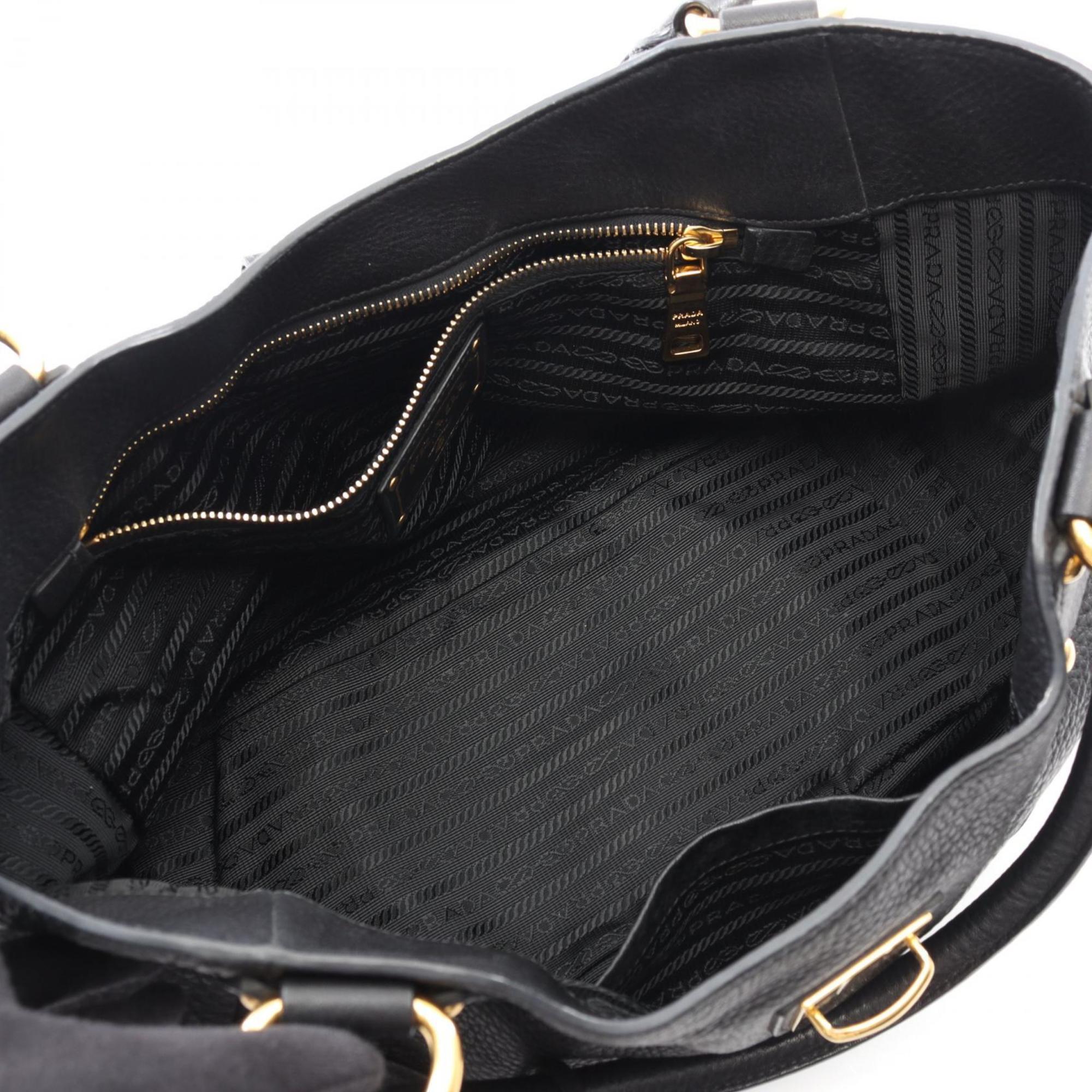 Prada PRADA handbag, leather, women's, black, BR4627