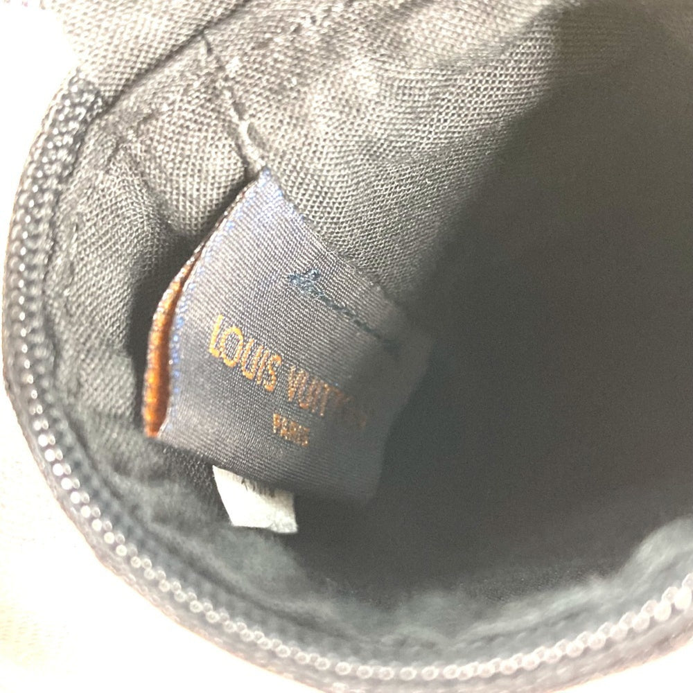 LOUIS VUITTON M77147 Monogram Mesh Pouch Only Cylinder Case Key Holder Bag Charm Cotton Polyester Women's Black — New - Store Return