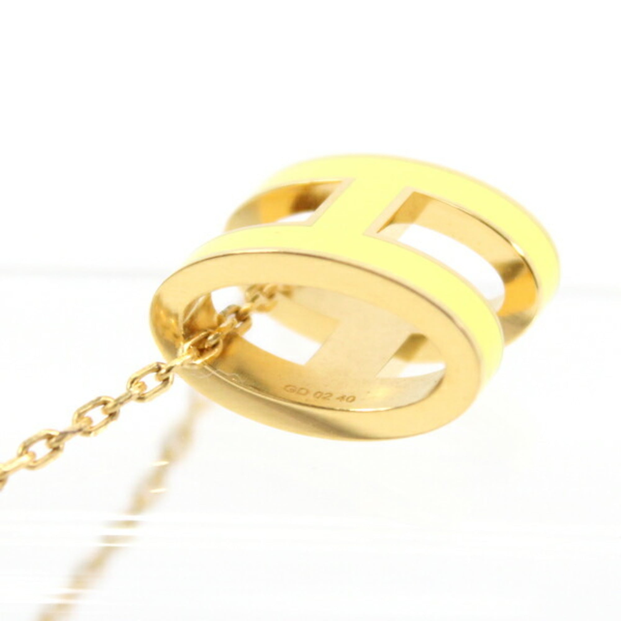 Hermes Hermès Pop H Necklace in Yellow Gold and Lacquer, Women's, T6029 — Like New