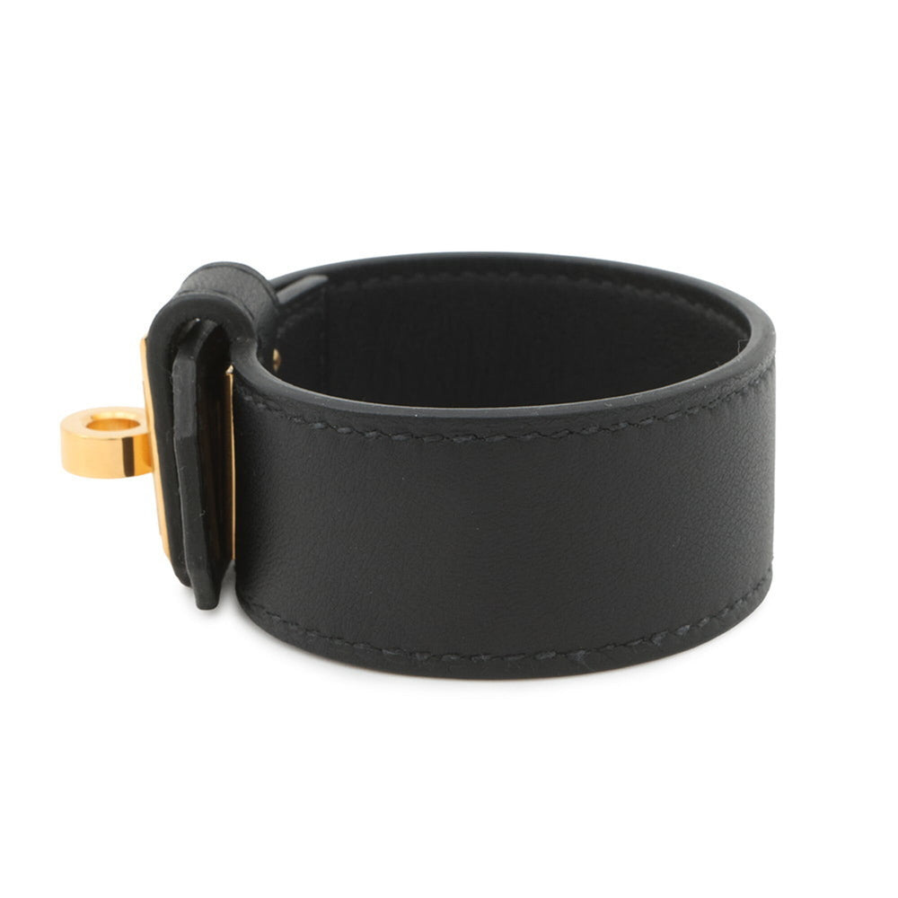 Hermes Hermès Kelly Twist Bracelet, PM, Black/Swift, B Stamp, Size T2, Black, Sold — Like New