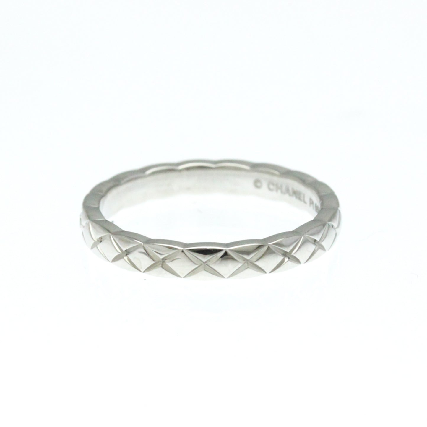 Chanel Coco Crush Ring Mini Model 1P Diamond Platinum Fashion Diamond Band Ring Silver