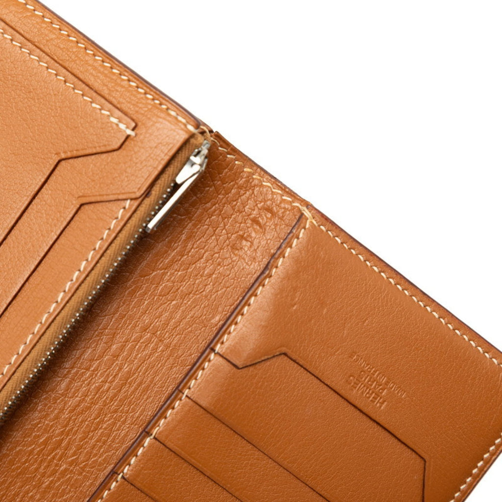 Hermès Jura Bifold Wallet Brown Chevre Women's HERMES