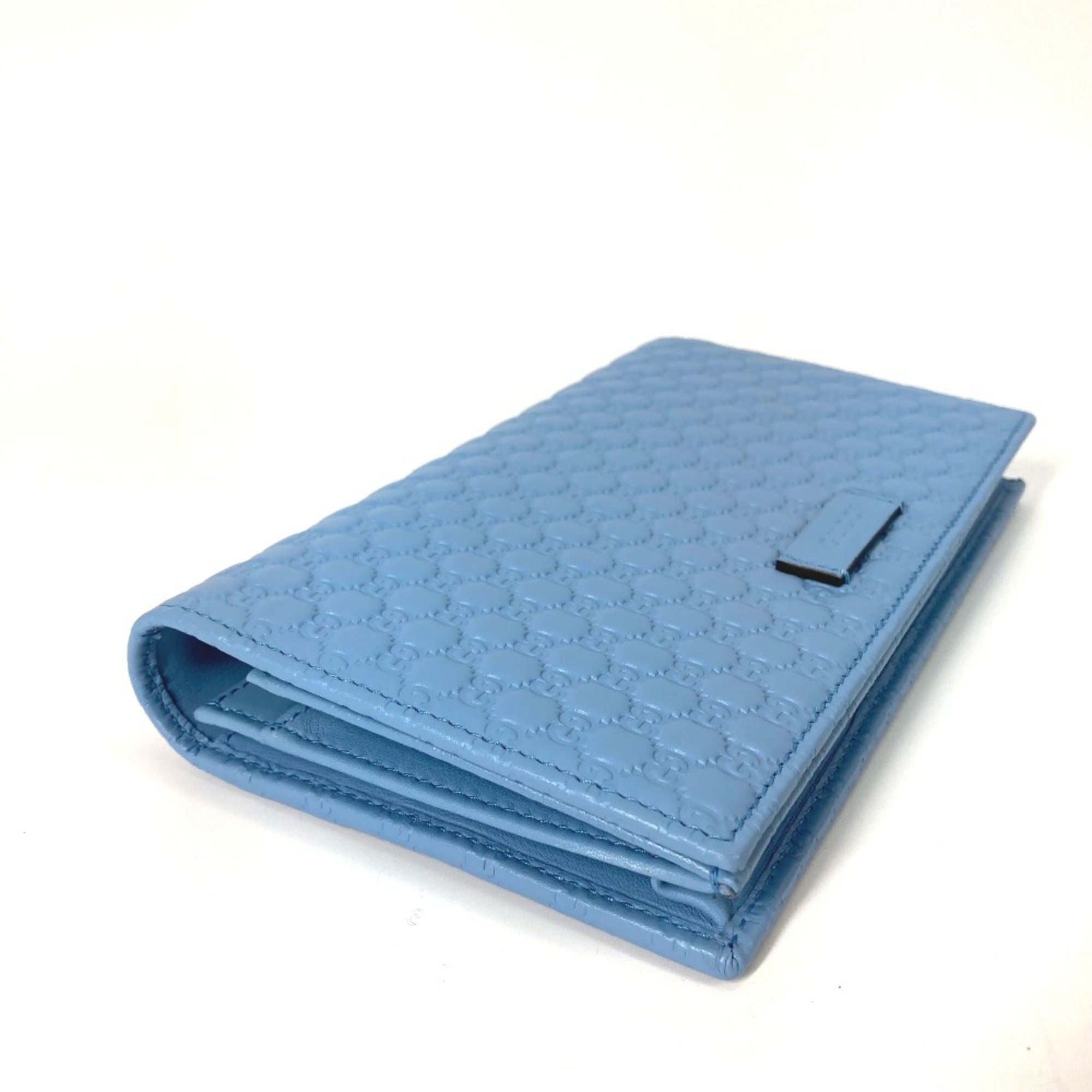 Gucci 466507 Micro Guccissima Bifold Long Wallet Crossbody Bag 3WAY Shoulder Bag blue — Like New