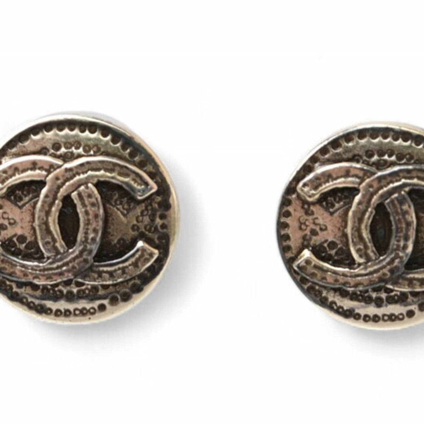 Chanel earrings CHANEL CC Coco Mark circle motif silver 03