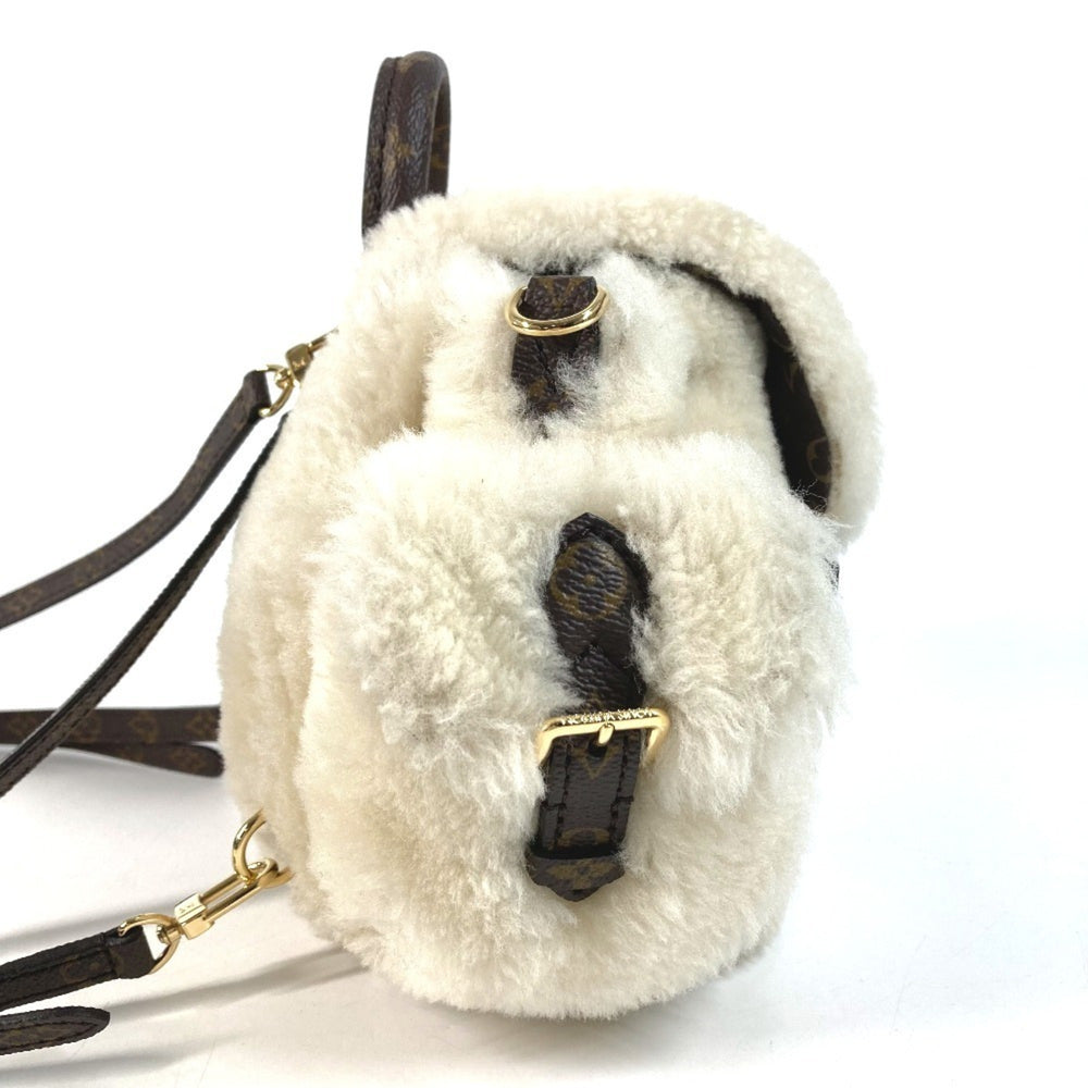 LOUIS VUITTON M11919 LV SKI Nano Teddy Backpack - 3-Way Bag (Shoulder Bag, Handbag, Rucksack) Shearling Canvas Men's & Women's Cream Beige — Like New
