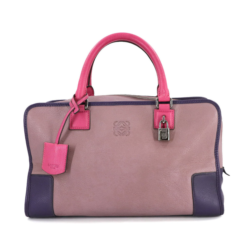 LOEWE Amazona 36 Handbag in Pink and Purple Leather with Silver Hardware (Product Code: 352.35AA22)