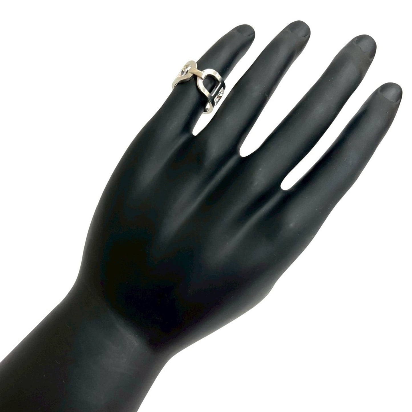 HERMES Ever Chaine d'Ancre MM Silver 925 Ring, Size 52 (12), Silver, 33065