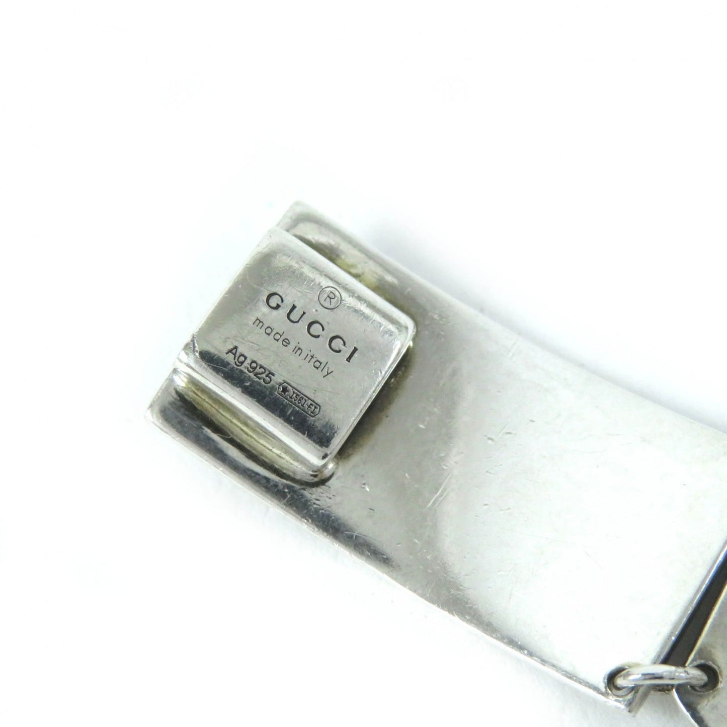 GUCCI Arabesque Interlocking G Bracelet, AG925 Silver, Size 17, Made in Italy, Weight 24.0g, Men's