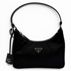 PRADA 1N204X Re-Edition 2005 Re-Nylon Triangle Logo Handbag, Black, Made in Italy, Women's, with Box and Dust Bag — Like New