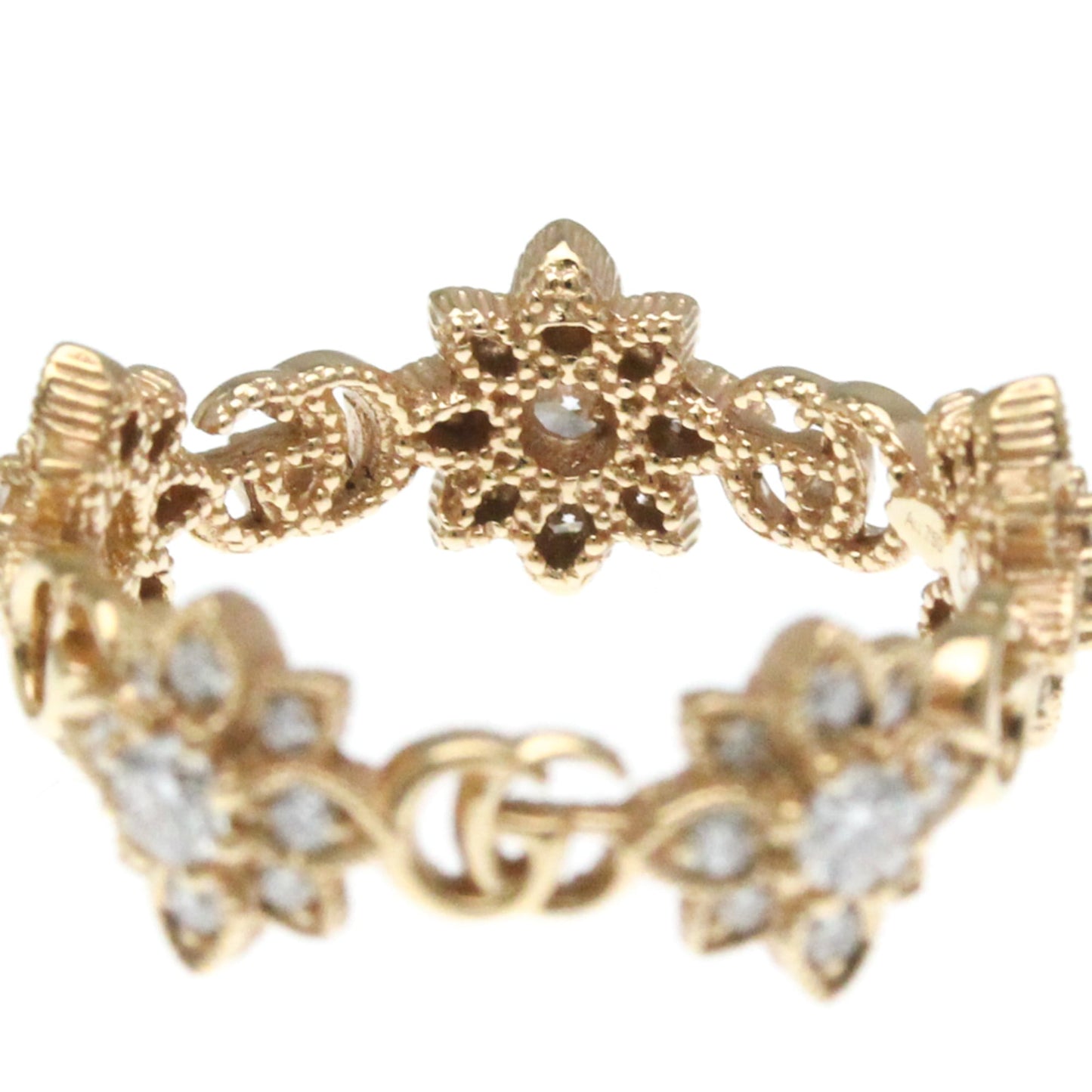 Gucci Flora Diamond Ring Pink Gold (18K) Fashion Diamond Band Ring Pink Gold
