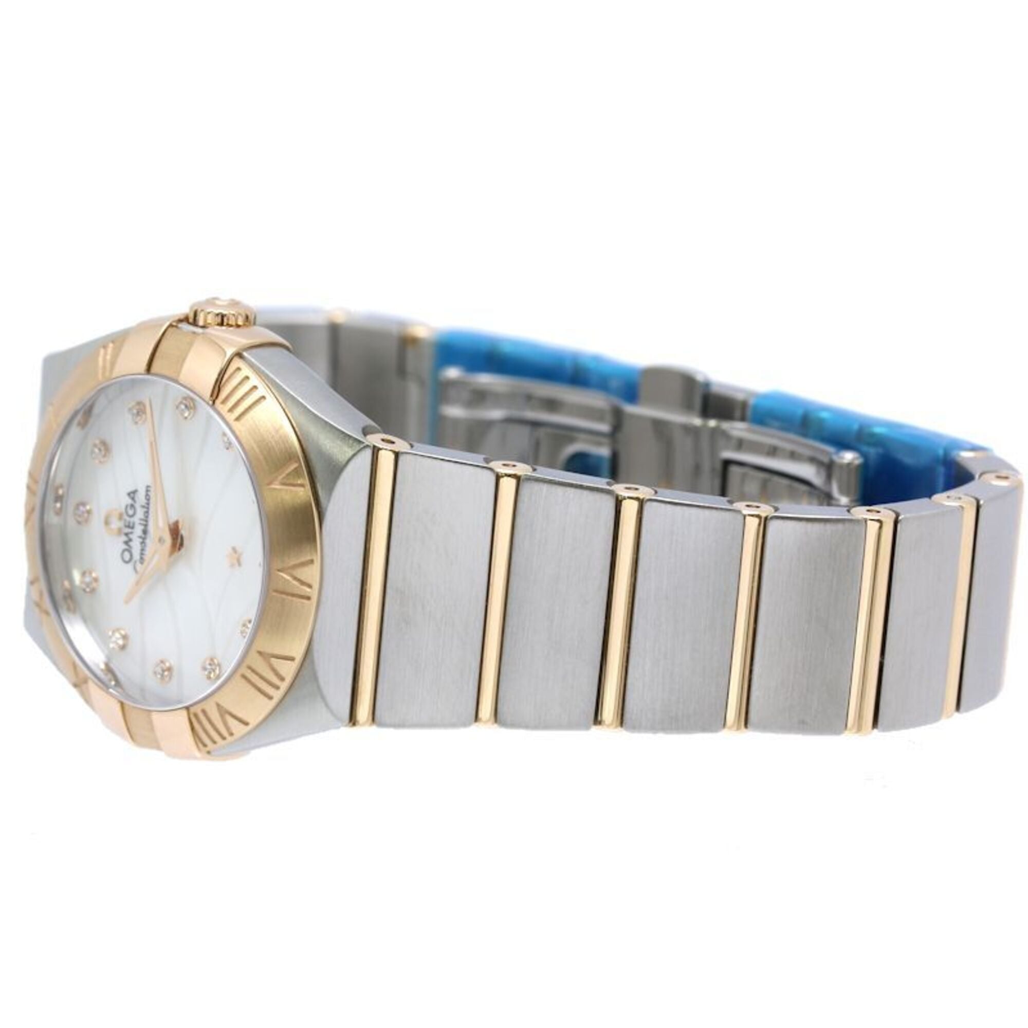 OMEGA Constellation Brushed 12P Diamond 123.20.27.60.55.006 Women's Watch SSx18KRG Rose Gold 40557 — Very Good
