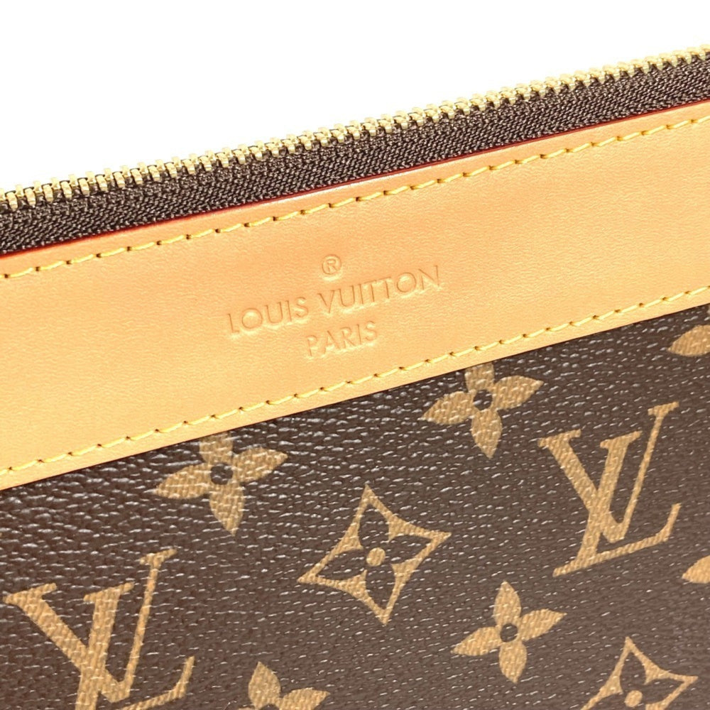 LOUIS VUITTON M82540 Monogram Pochette Jour, a clutch bag with an L-shaped zipper and canvas, suitable for men women, in brown, like new — Like New