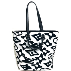 LOUIS VUITTON M45567 Tufted Monogram LVXUF Cabas Handbag/Tote Bag, Coated Canvas, Unisex, White/Black, Like New — Like New