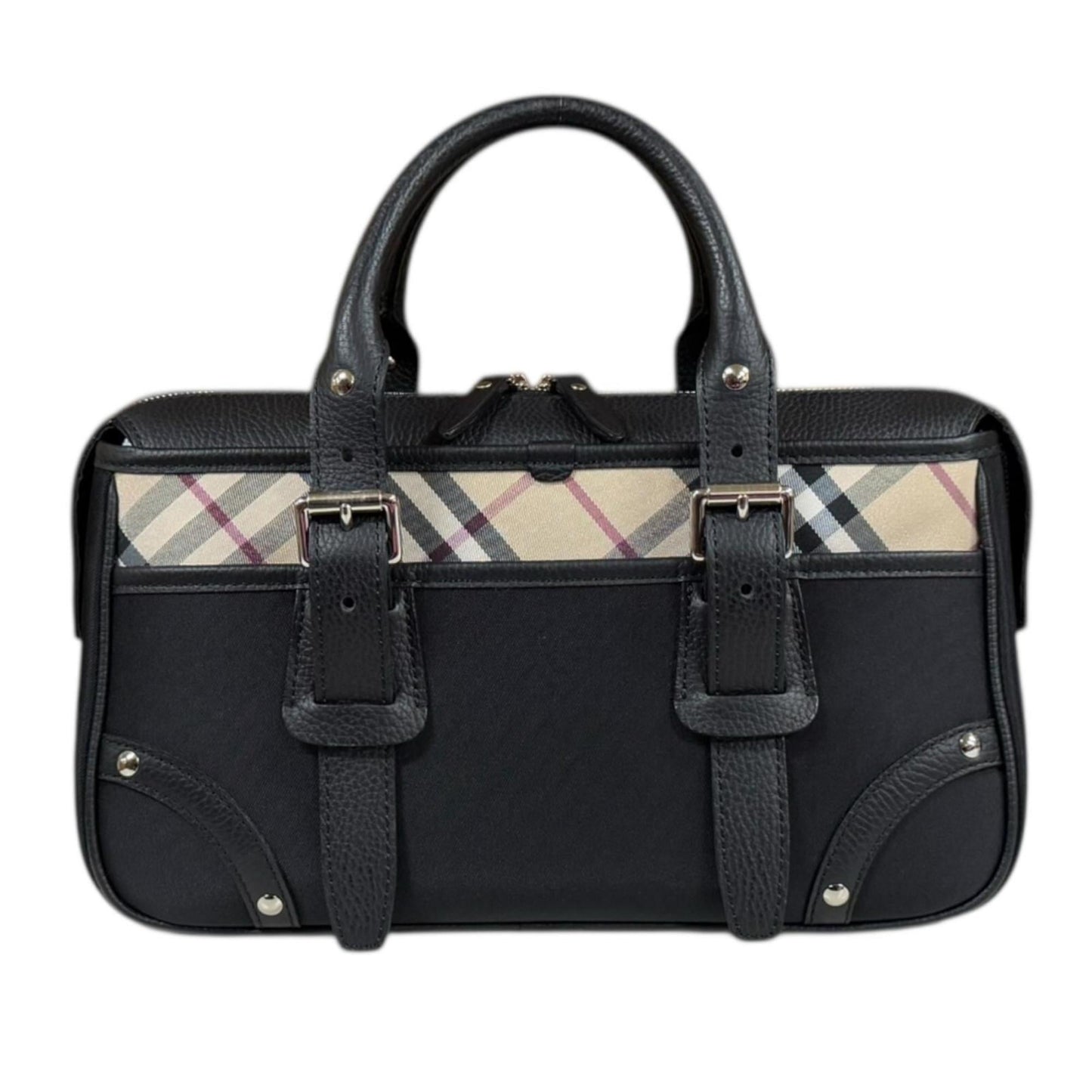 Burberry Nova Check Handbag Canvas Black Women's BURBERRY