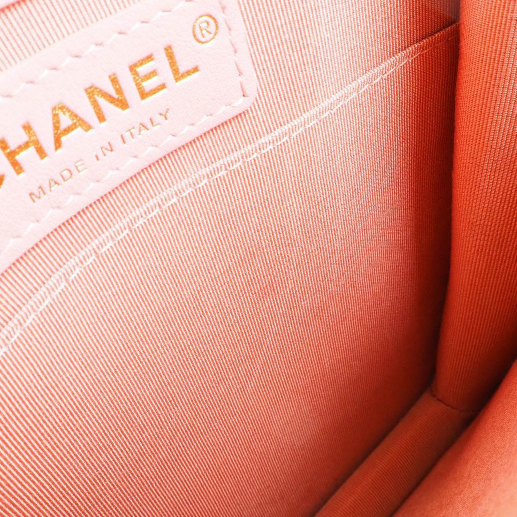 Chanel Chain Shoulder Boy Coco Mark AS0130 Tweed x Lambskin Pink Ladies Bag — Like New
