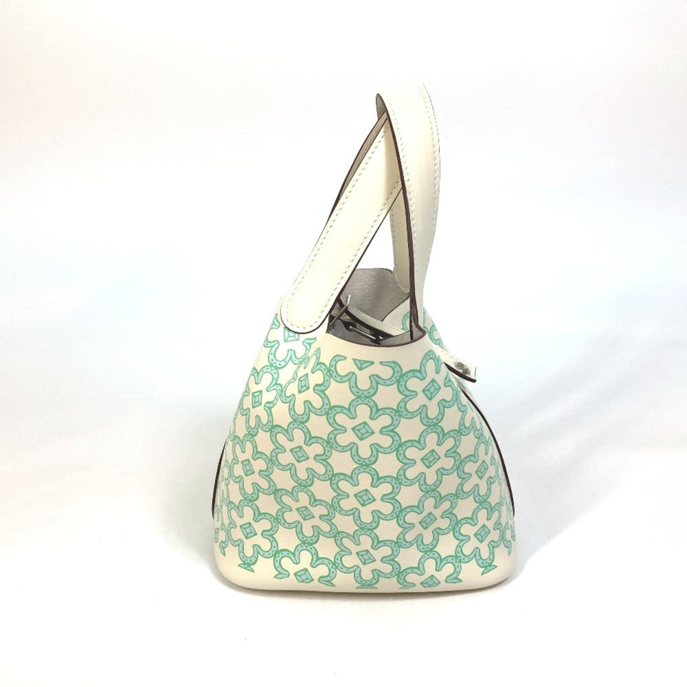 HERMES Picotin Lock Micro 14 Lucky Daisy Handbag Swift Women's Nata Green E-221012-2 — New - Store Return