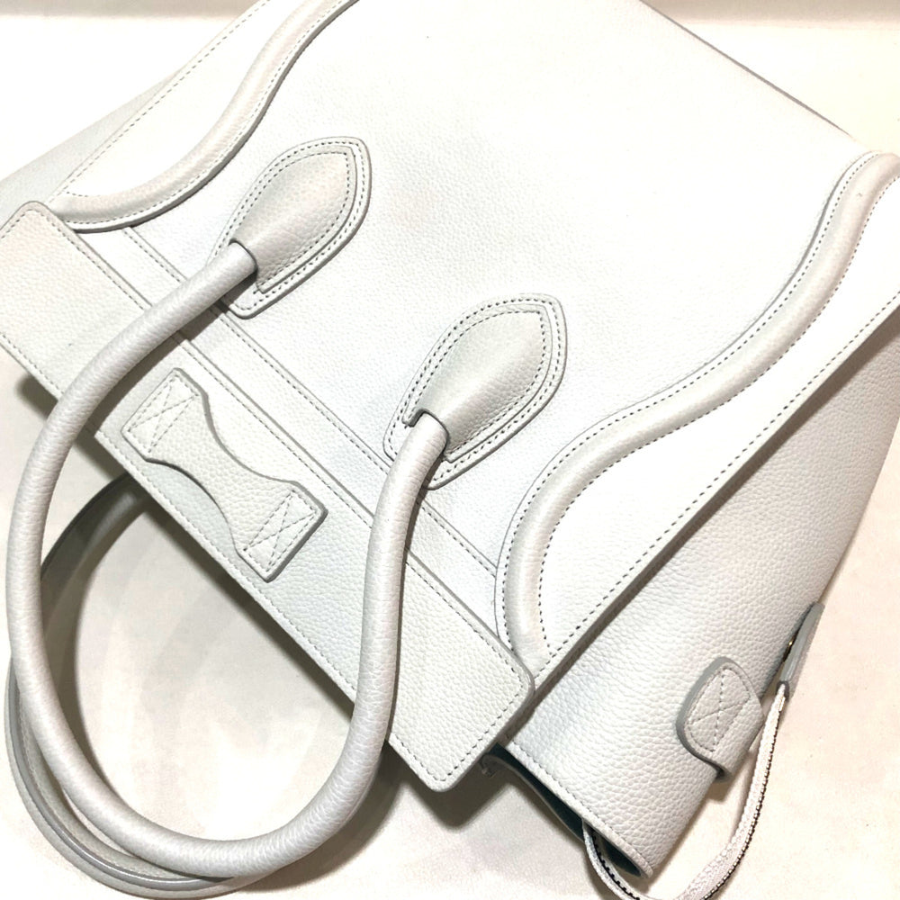 CELINE 167793 Tote Bag bag luggage Hand Bag White Off White x Sky Blue — Like New