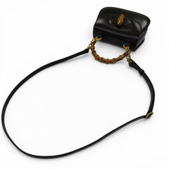 GUCCI 686864 Gucci Bamboo 1947 Mini Bag Leather 2-Way Handbag Shoulder Black Made in Italy Women's — Like New