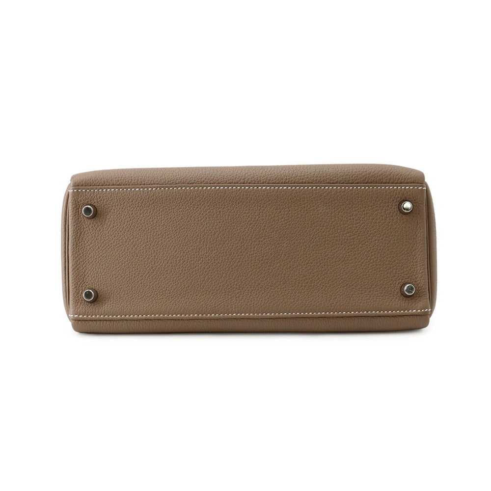Hermes Kelly 28 Handbag, Inner Stitching, Etoupe Togo Leather, Z Stamp, 2-Way Shoulder Bag. Kelly, Women's Handbag. HERMES — Like New