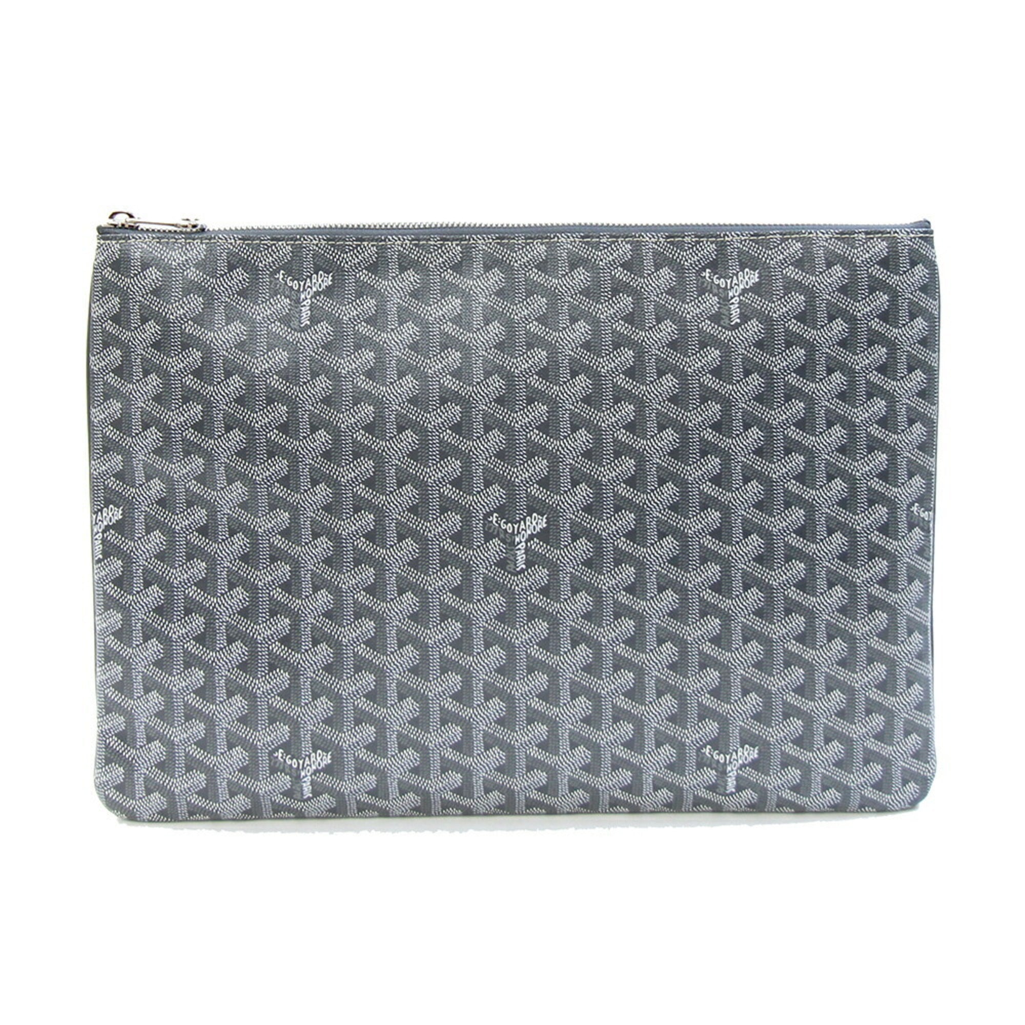 Goyard Clutch Bag Sena MGM SENAT2MGMTY51CL51P Gray Toile Handbag Pouch Medium Large Men's GOYARD — Like New