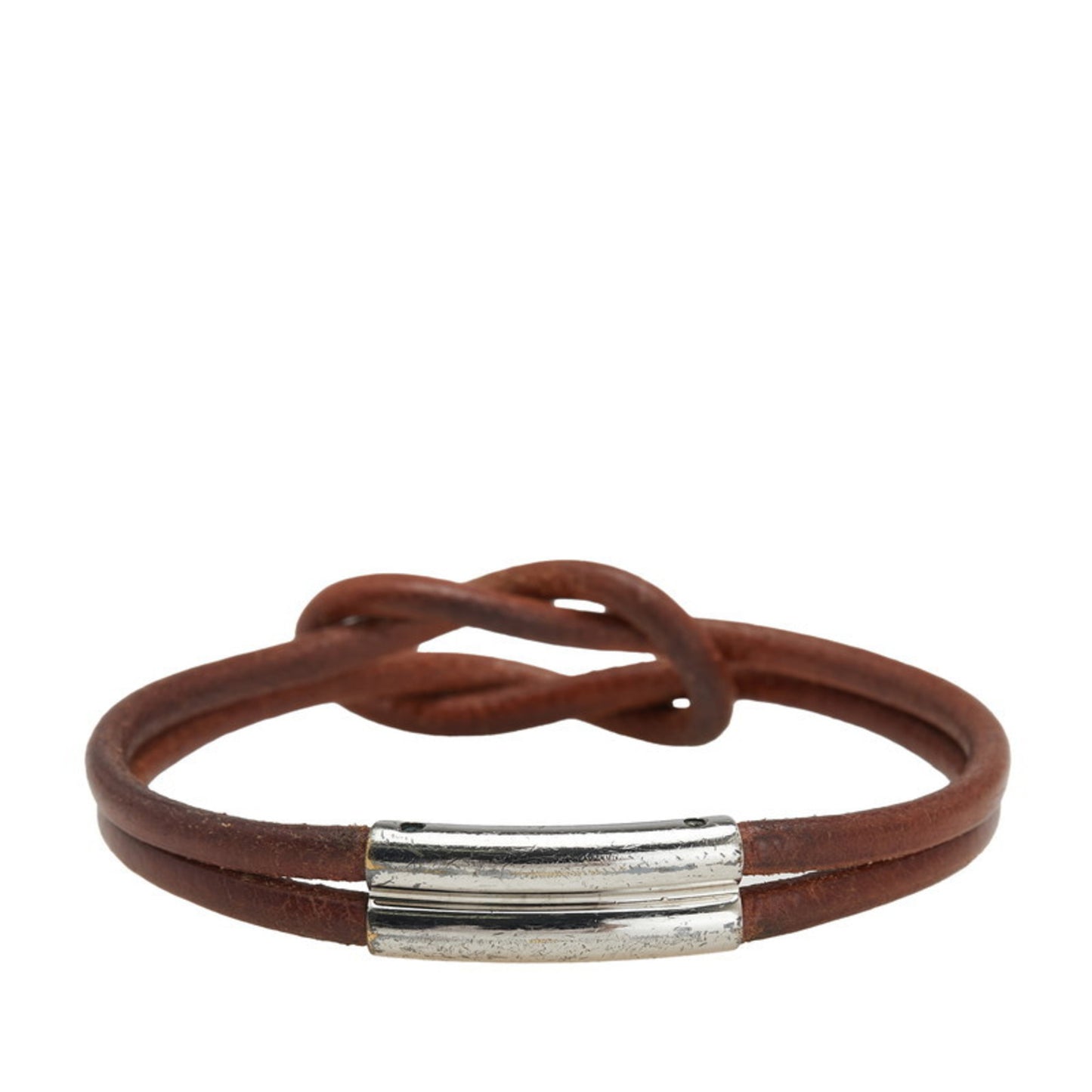 Hermes Hermès Herculide 2-Row Bracelet in Brown Leather for Women