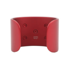 Hermes Collier de Chien Bracelet, Red Sunset Aluminum, Size S, HERMES Matte Metal Bangle — Like New
