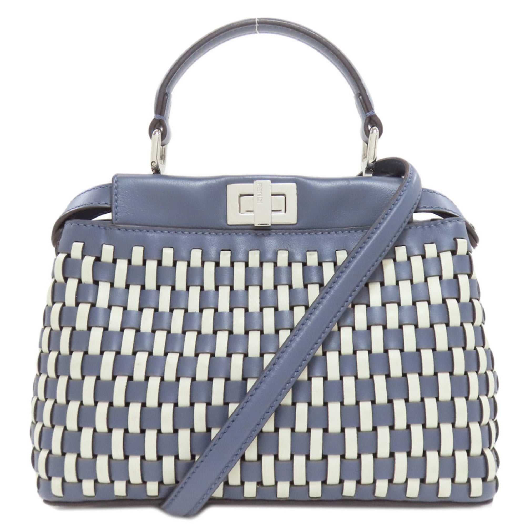 Fendi Peekaboo woven 2-way handbag in calfskin for women