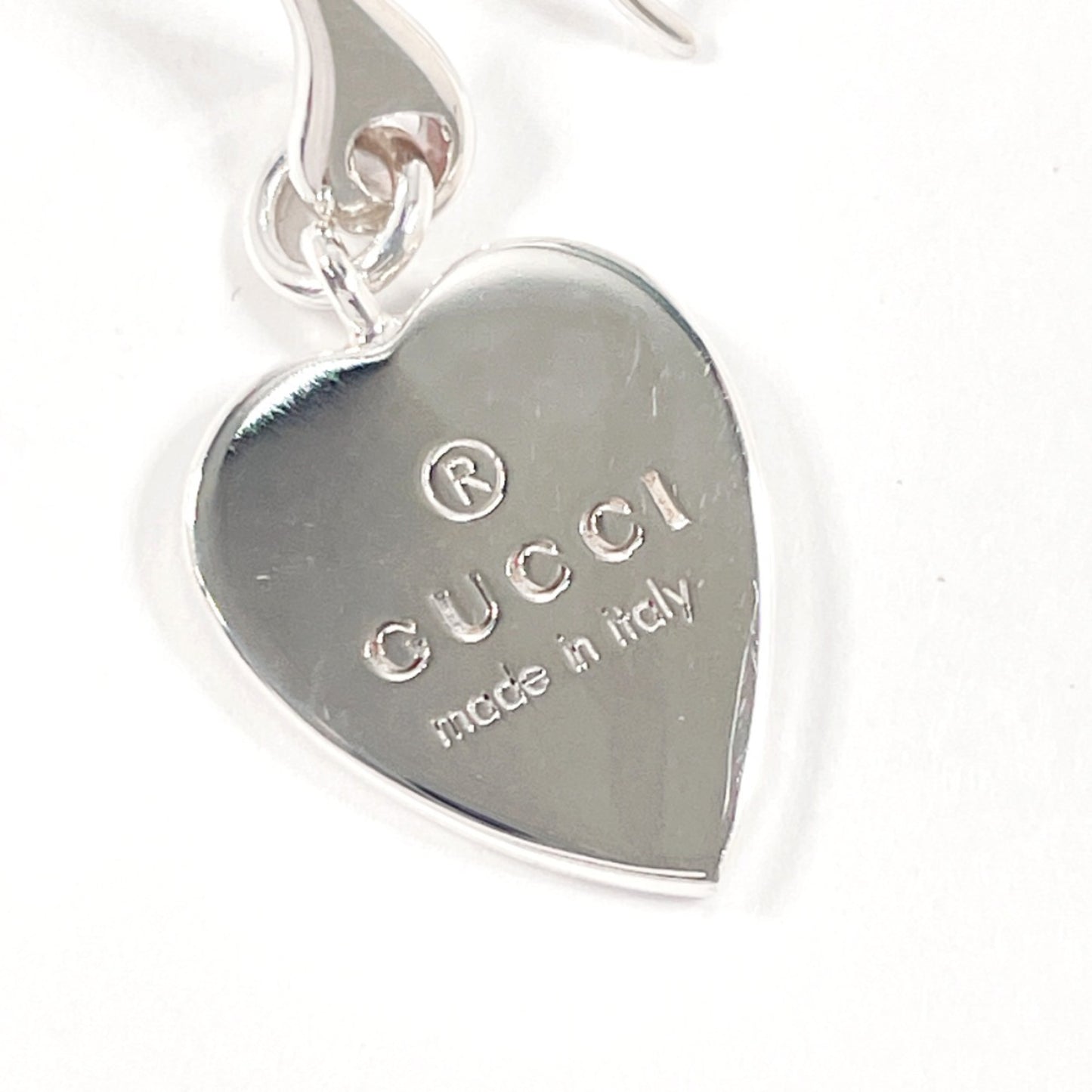 GUCCI Trademark Heart Earrings, Silver 925, Silver, Women's