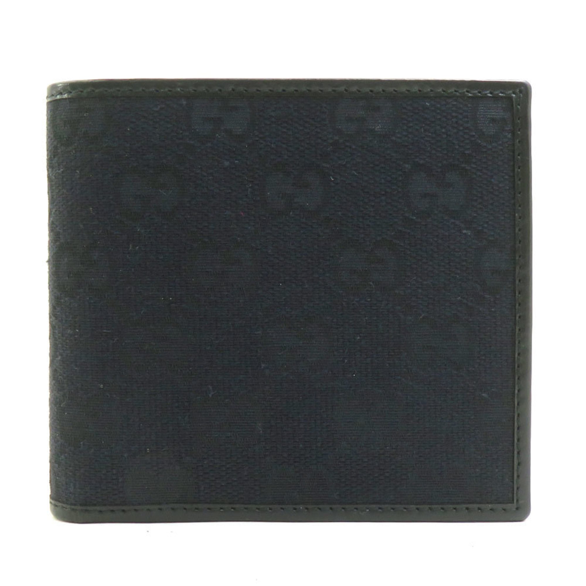 Gucci GUCCI Bifold Wallet GG Canvas Black Unisex 56493g