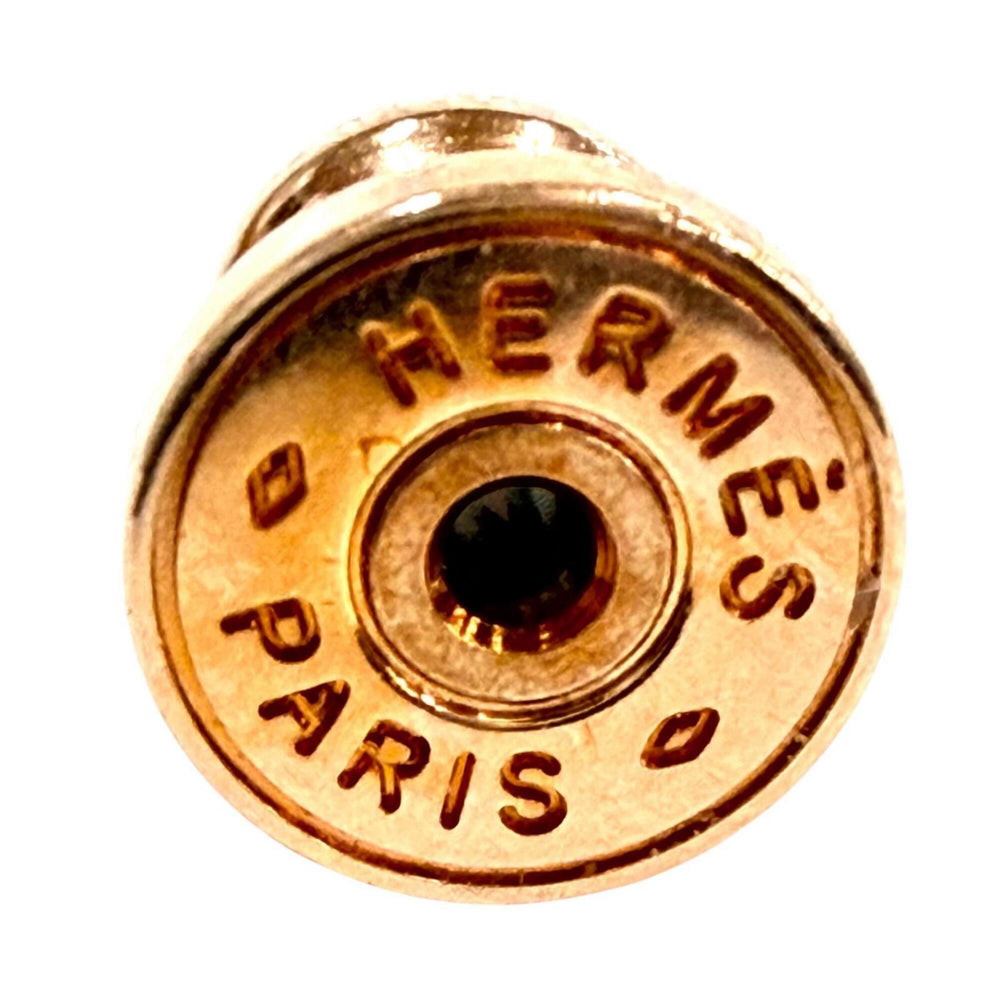 HERMES Mini Pop H Marron Glacé Rose Gold Earrings, Made in France, Women's, with Box and Dust Bag — Like New